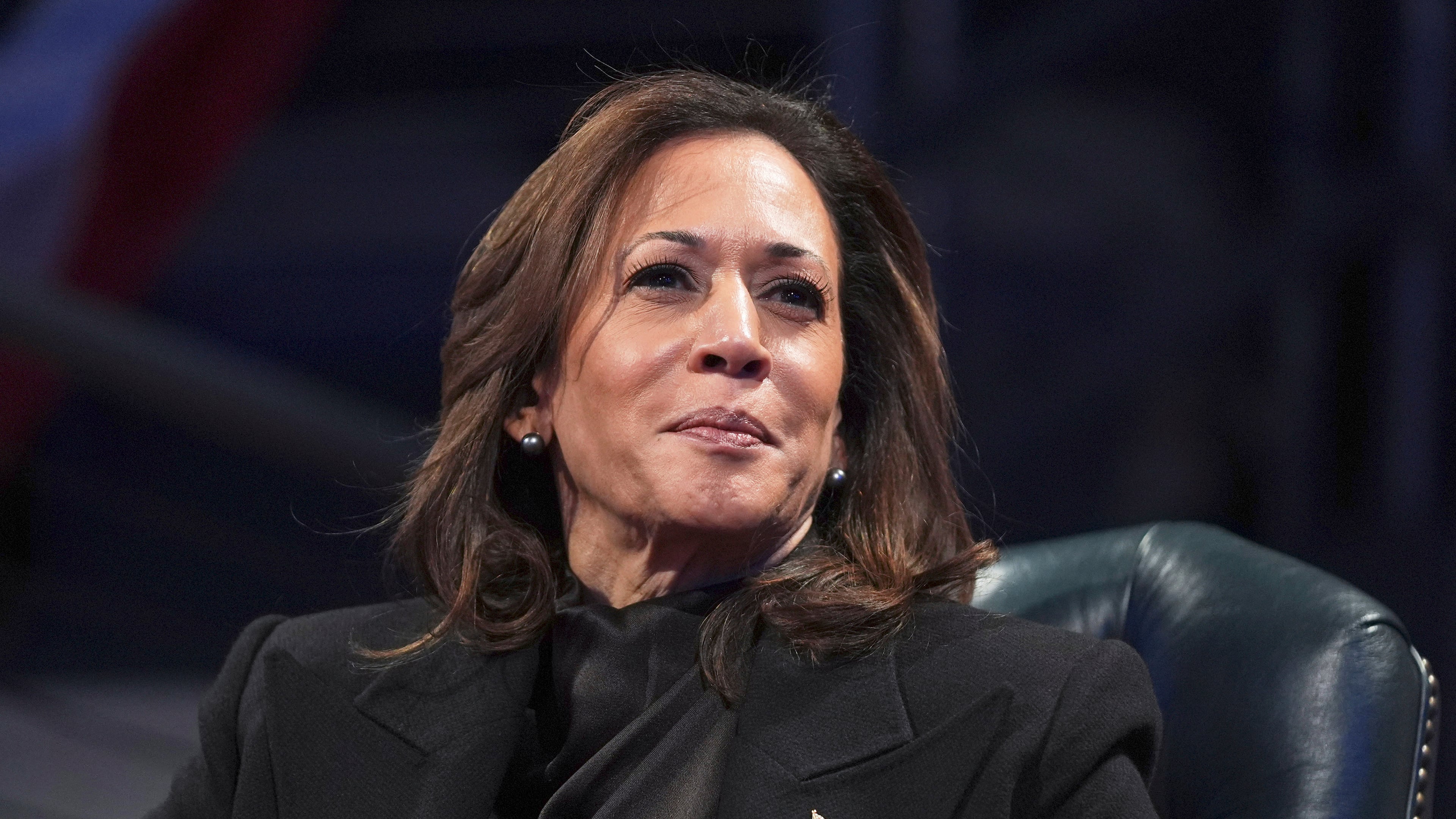 FILE - Vice President Kamala Harris attends a Department of Defense Commander in Chief farewell ceremony at Joint Base Myer-Henderson Hall, Jan. 16, 2025, in Arlington, Va. (AP Photo/Evan Vucci, File)