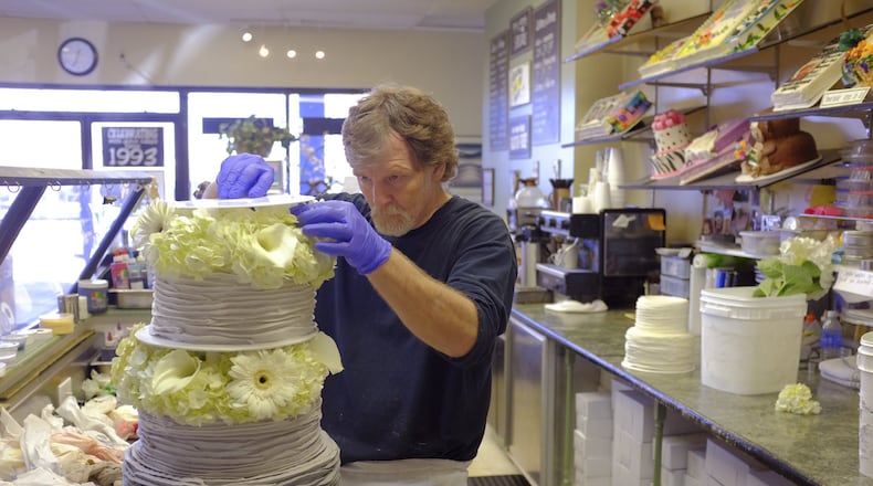 Jack Phillips works on an elaborate wedding cake at his business, Masterpiece Cakeshop, in Lakewood, Colo., in 2014. Phillips refused to make a wedding cake for a gay male couple. That eventually led to a case before the U.S. Supreme Court. (Matthew Staver/The New York Times)