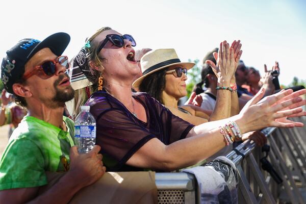 Fans cheer for Cimafunk at the SweetWater 420 Festival on Friday, April 17, 2026, at Shirley Clarke Franklin Park in Atlanta. (Abbey Cutrer/AJC)