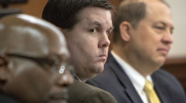 Justin Ross Harris listens to jury selection during his murder trial at the Glynn County Courthouse in Brunswick, Ga., Monday, Oct. 3, 2016. (AJC Photo/Stephen B. Morton)