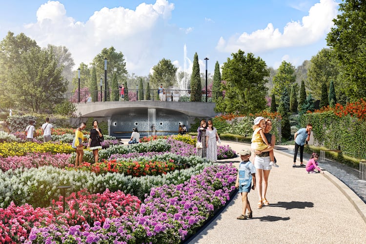 This is a rendering of the $160 million expansion to the Atlanta Botanical Garden, which will connect it directly to the Atlanta Beltline. (Courtesy of Hoerr Schaudt Landscape Architects)