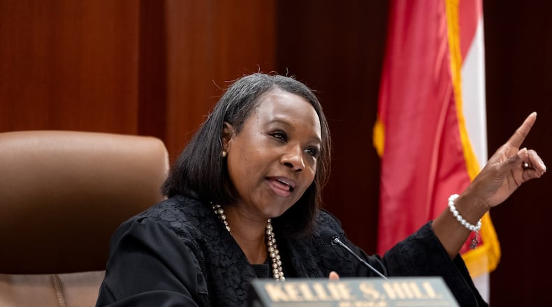 Judge Kellie Hill hears arguments in Cobb Superior Court Thursday, June 20, 2024. In August, the judge stood by her ruling that Cobb's county-passed map is unconstitutional. (Ben Hendren for the Atlanta Journal-Constitution)