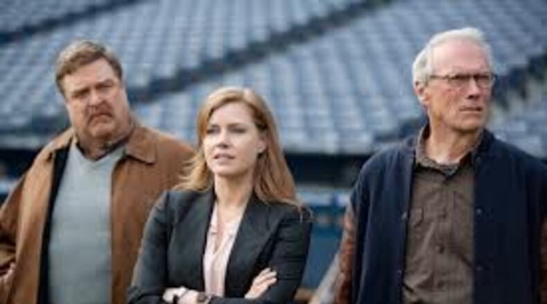 John Goodman, Amy Adams and Clint Eastwood in “Trouble With the Curve,” which filmed at Turner Field.