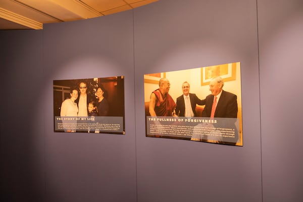 As a boy in 1972, Richard Moore was blinded by a a rubber bullet shot by a British soldier during "The Troubles" in Northern Ireland. The Carlos exhibit informs how Moore, who will speak at the museum on Sunday, ultimately forgave the soldier. (Isadora Pennington/Courtesy of ArtsATL)