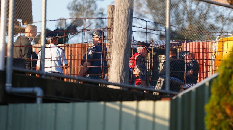 Police at Dreamworld on October 25, 2016 in Gold Coast, Australia. Four people have been confirmed dead following an accident on the Thunder River Rapids ride at the Gold Coast theme park on Tuesday.