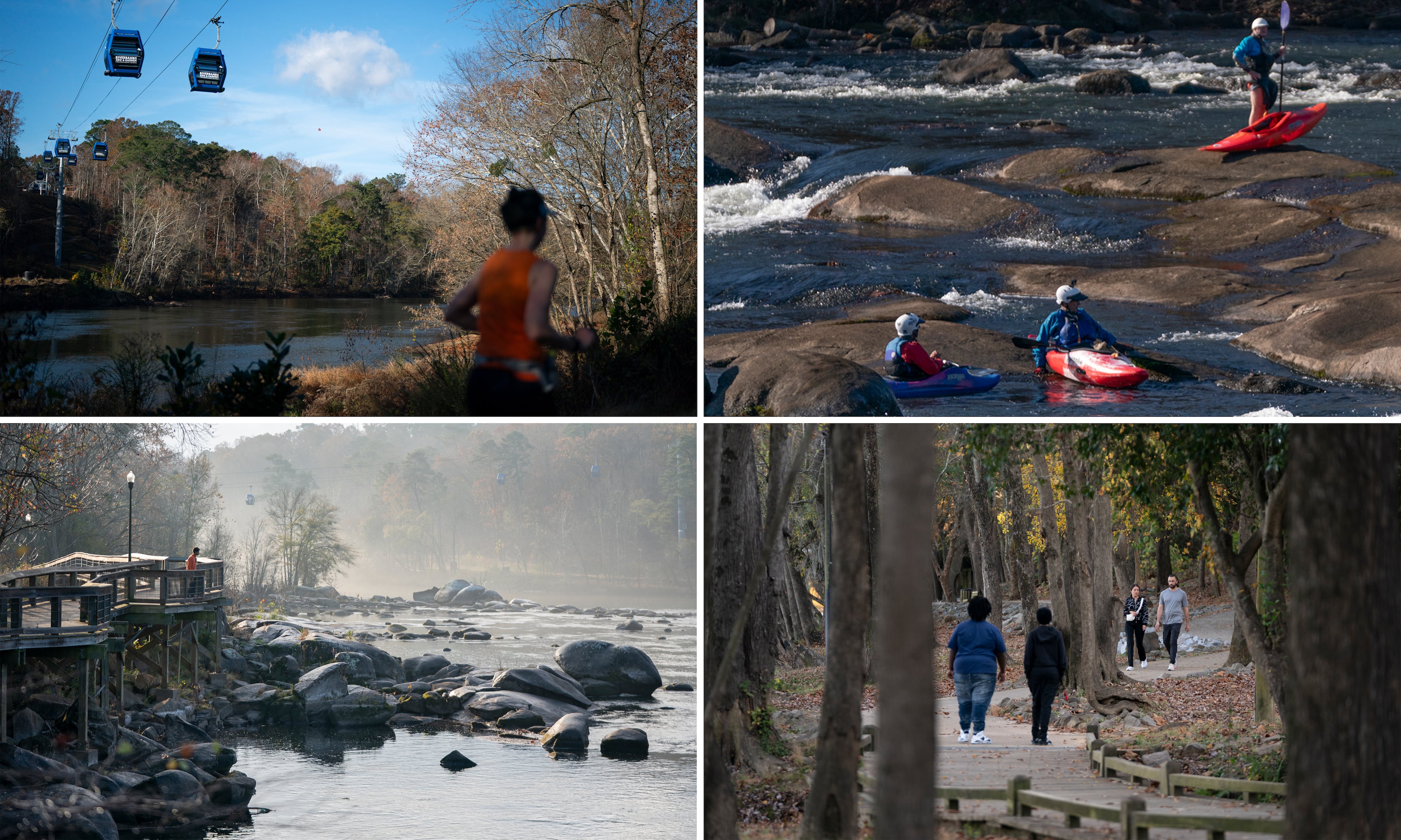 Columbia Riverwalk, part of the Three Rivers Greenway, has a paved path that hugs the Congaree and Saluda Rivers. (Sean Rayford for the AJC)