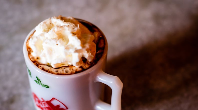 Chartreuse hot chocolate at Biltong Bar is one of the coziest cocktails around.