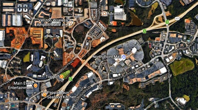 The North Point Retail District in Alpharetta is a planning area centered on the North Point Mall shopping center. The Atlanta Regional Commission will assist Alpharetta in planning the future of the area. GOOGLE MAPS