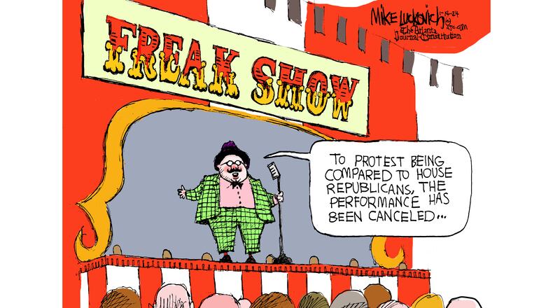 Mike Luckovich editorial cartoon with commentary on the U.S. House Republicans. Mike Luckovich / The Atlanta Journal-Constitution