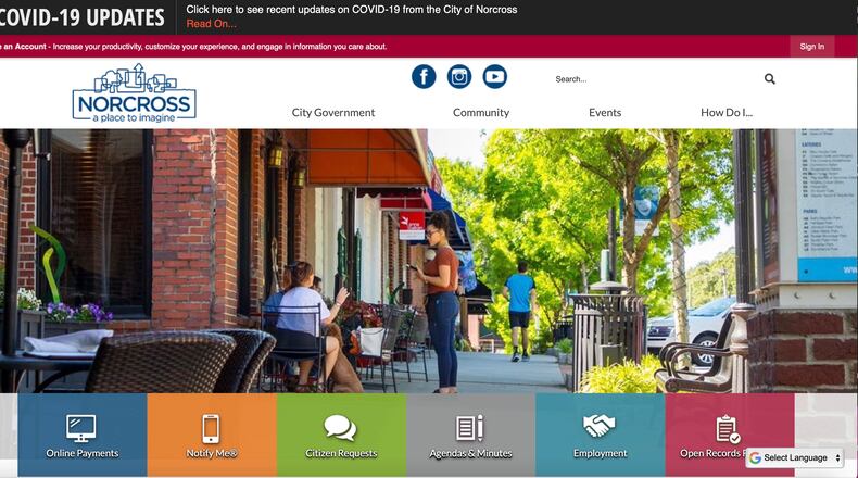 Norcross is in the process of redesigning their website and seeking public feedback to ensure the new site offers the best possible user experience. (Courtesy City of Norcross)