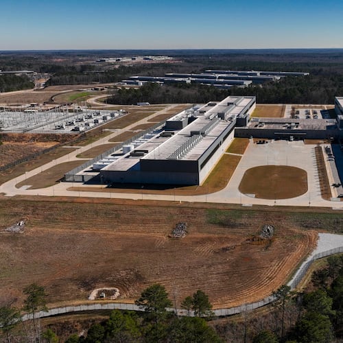 FILE - Meta's Stanton Springs Data Center is visible Jan. 13, 2026, in Newton County, Ga. (AP Photo/Mike Stewart, File)