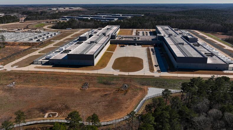 FILE - Meta's Stanton Springs Data Center is visible Jan. 13, 2026, in Newton County, Ga. (AP Photo/Mike Stewart, File)