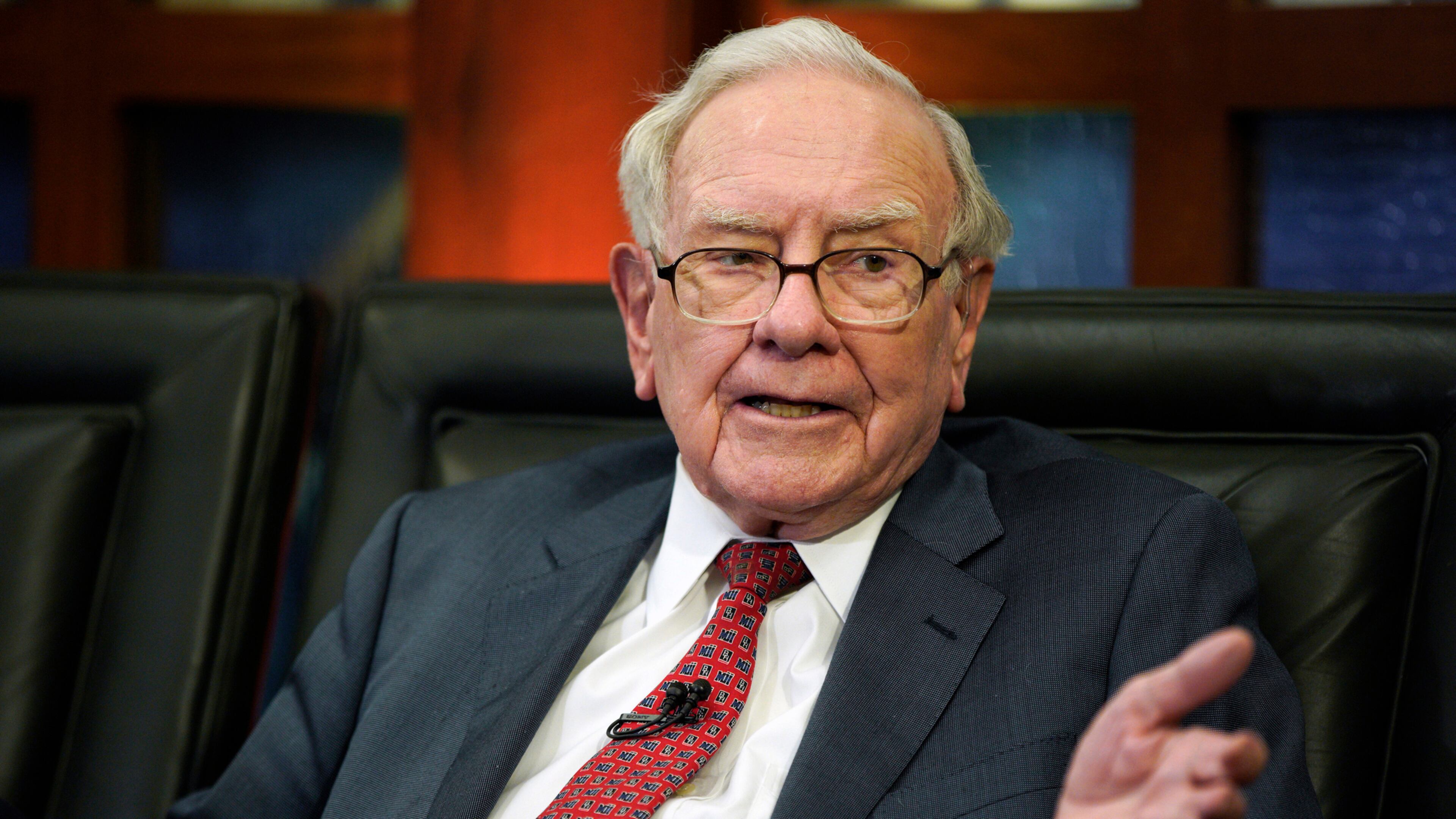FILE - Berkshire Hathaway Chairman and CEO Warren Buffett speaks during an interview with Liz Claman on Fox Business Network's "Countdown to the Closing Bell," May 7, 2018, in Omaha, Neb. (AP Photo/Nati Harnik, File)