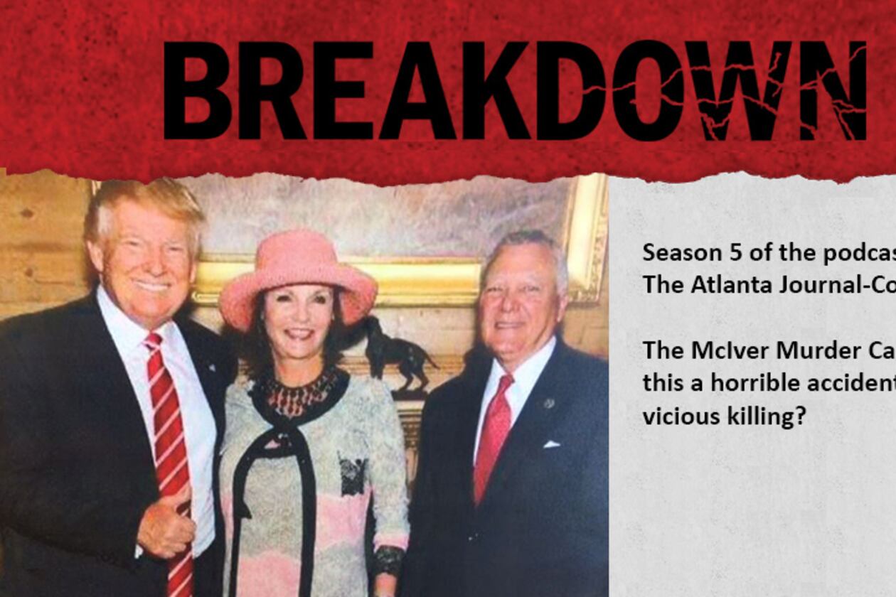 Diane McIver poses with Donald Trump, then a presidential candidate, and Gov. Nathan Deal.