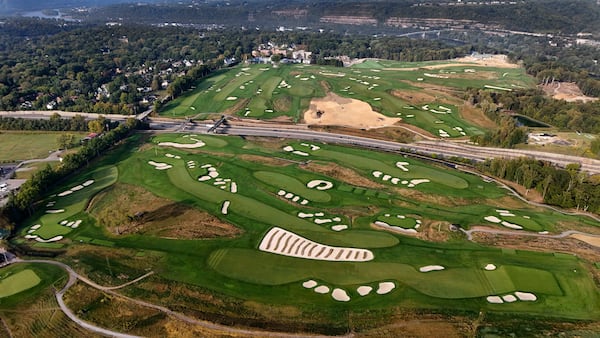 FILE - This is an overall photo of Oakmont Country Club in Oakmont, Pa., Monday, Sept. 16, 2024, the course for the 2025 U.S. Open golf tournament. (AP Photo/Gene J. Puskar, File)