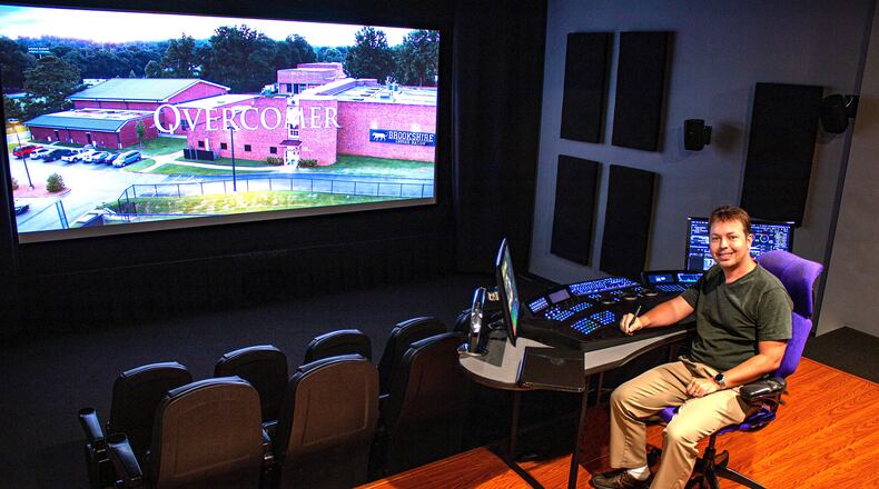 Colorist Keith Roush in his studio, working on the Kendrick Brothers' film "Overcomer."