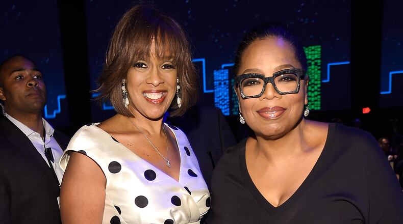 Gayle King and Oprah Winfrey attend The Robin Hood Foundation's 2016 Benefit at Jacob Javitz Center on May 9, 2016 in New York City. (Photo by Kevin Mazur/Getty Images)