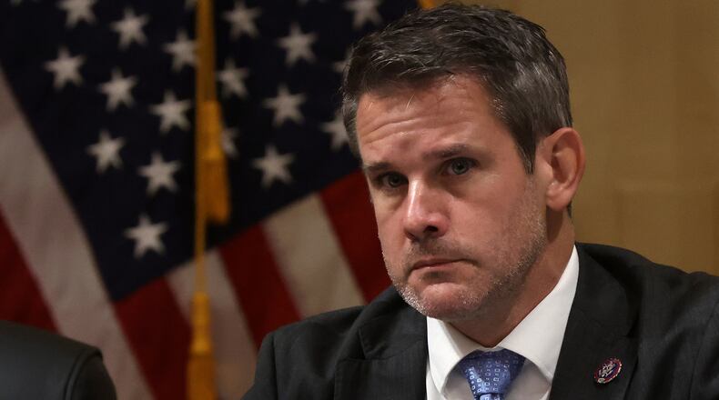 U.S. Rep. Adam Kinzinger (R-IL) listens during a select committee meeting investigating the January 6 attack on the Capitol at Cannon House Office Building on Capitol Hill Oct. 19, 2021 in Washington, DC. (Alex Wong/Getty Images/TNS)