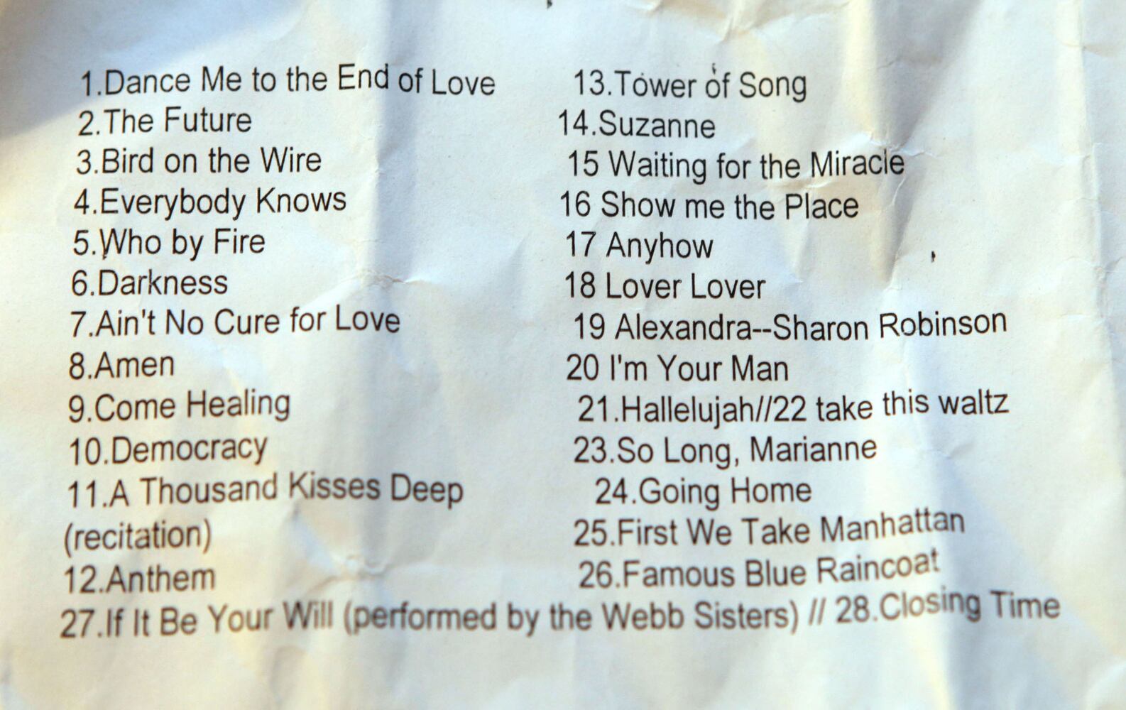 Leonard Cohen performs at the the Fox Theatre