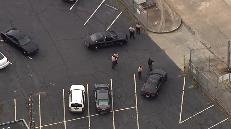 Police investigated a suspicious package outside the Fulton County Jail on Fri., Oct. 9, 2015. (Credit: Channel 2 Action News)