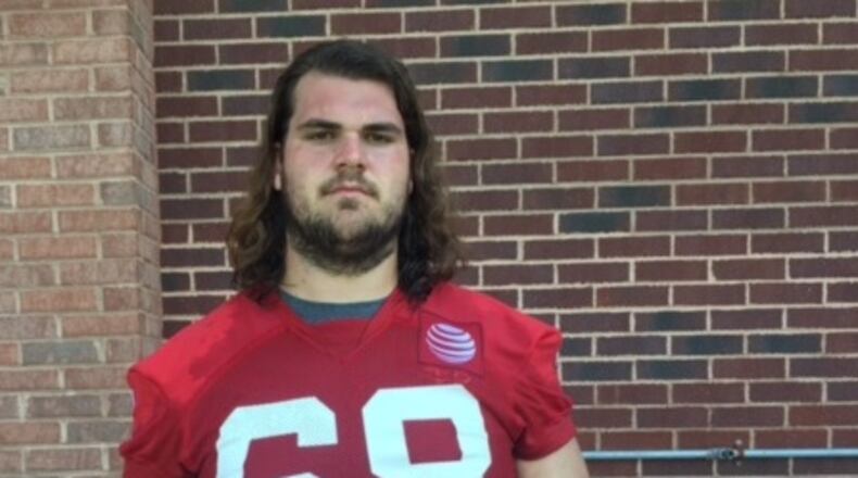 Austin Pasztor after signing with the Falcons last season. (By D. Orlando Ledbetter/dledbetter@ajc.com)