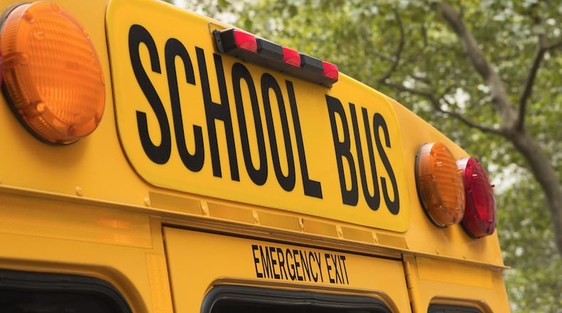 Image of the back of a school bus.
