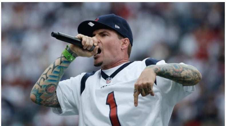 Rapper Vanilla Ice performs for fans at a game between the Houston Texans and the Tennessee Titans at Reliant Stadium on Sept. 15, 2013 in Houston, Tex. Photo by Scott Halleran/Getty Images