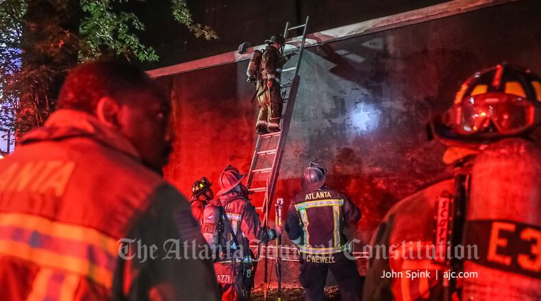 Crews investigate a fire outside the Gold Room, a popular nightclub in northeast Atlanta.