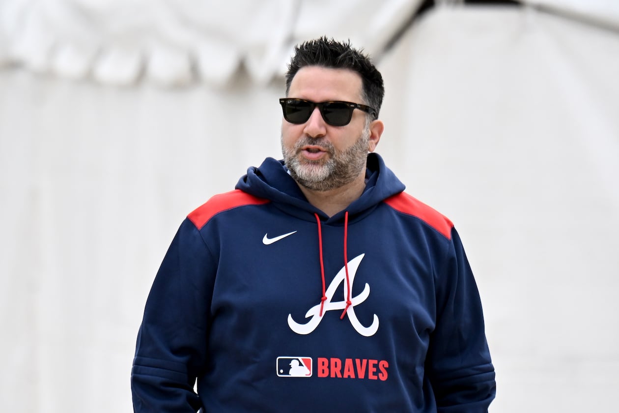 Atlanta Braves general manager Alex Anthopoulos is seen during spring training workouts at CoolToday Park, Friday, February 14, 2025, North Port, Florida. (Hyosub Shin / AJC)