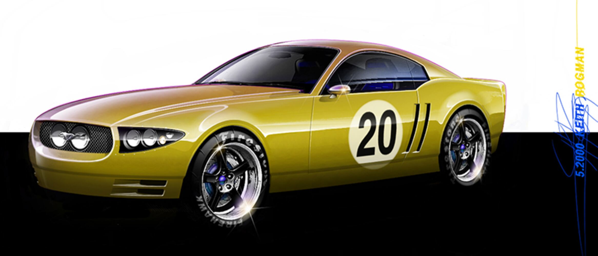 Sketches of Mustangs' changes from 2005-2014