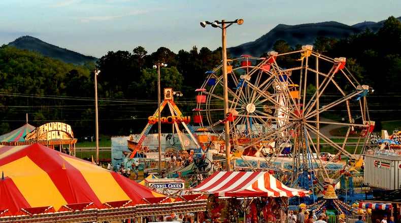 A midway with scores of carnival rides ranks as a highlight among the attractions and entertainment at the Georgia Mountain Fair.