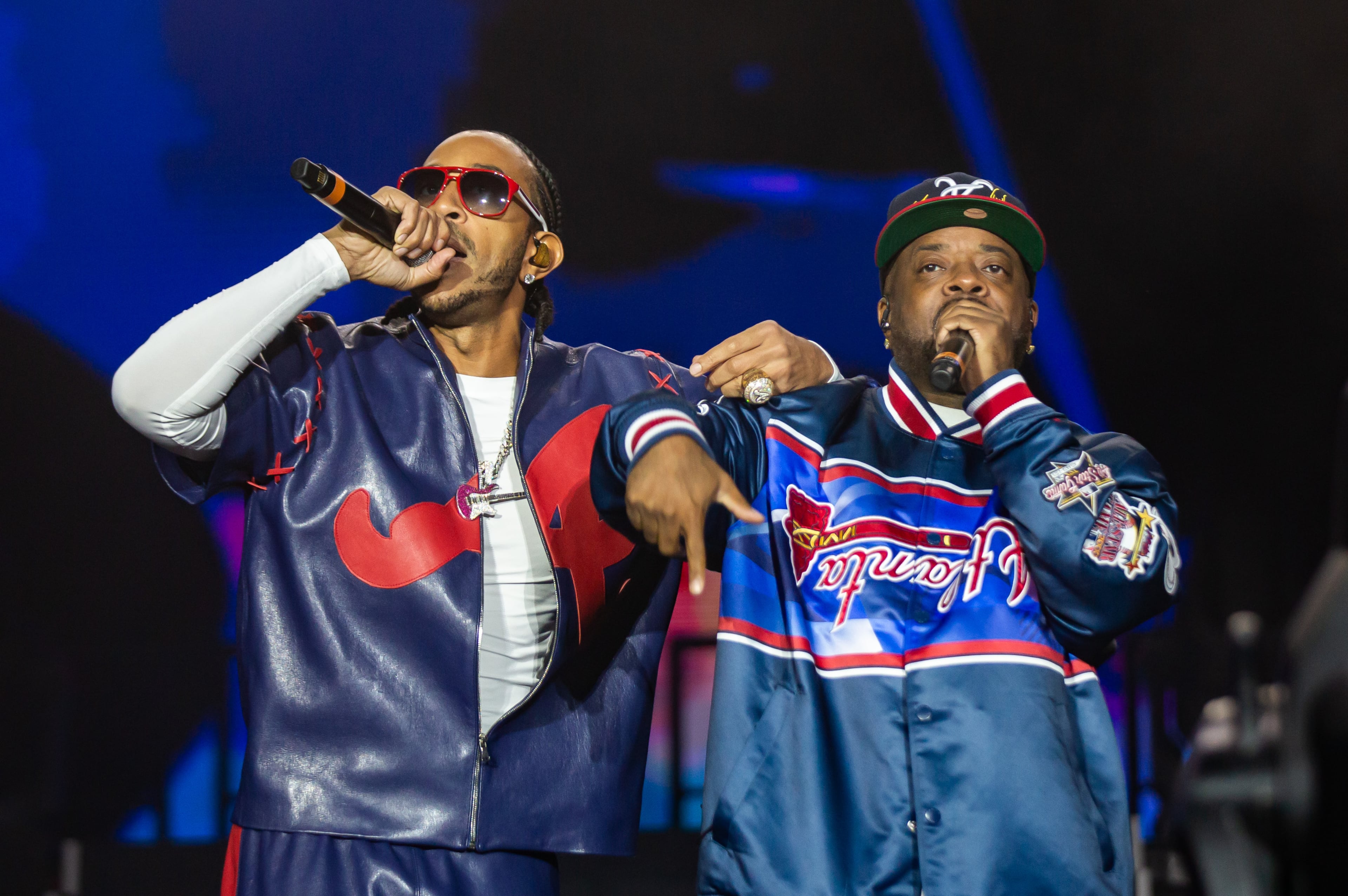 Celebrating 25 years since his major label debut, Ludacris (left) closes out One Musicfest on Sunday, Oct. 26, 2025, with an array of special guests, including LL Cool J, Usher, Fergie, Jadakiss, Shawna, Jeezy, Chingy and Jermaine Dupri (right). (Ryan Fleisher for the AJC)