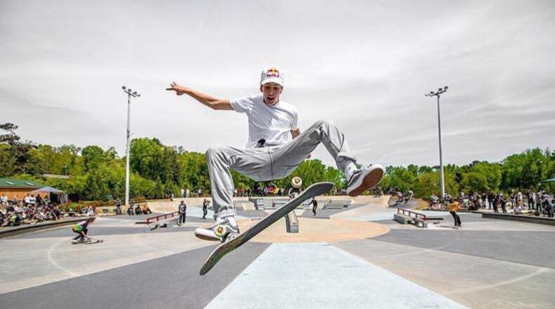 Olympic skateboarder Jagger Eaton, who won a bronze medal in the men's street competition of the Tokyo Olympics, at the Kennesaw Skatepark in 2018. (Photo provided/Kennesaw Skatepark)