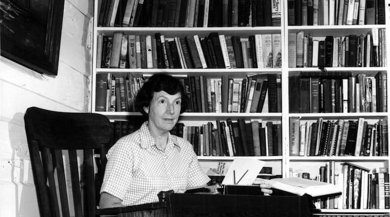 Columnist Celestine Sibley at 'Sweet Apple.' (1967)