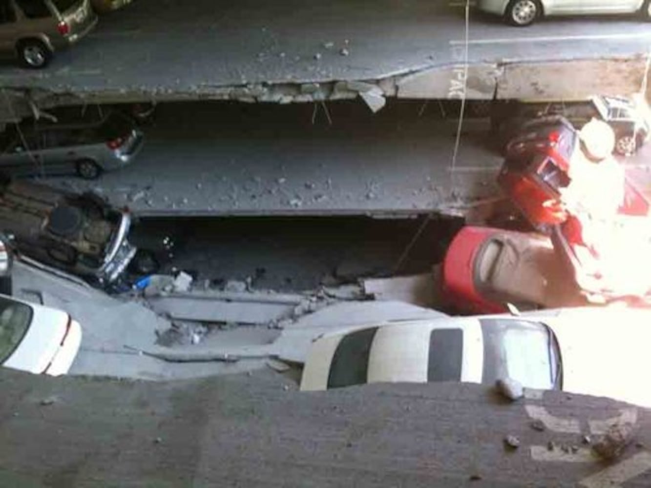 Parking deck collapse in Midtown