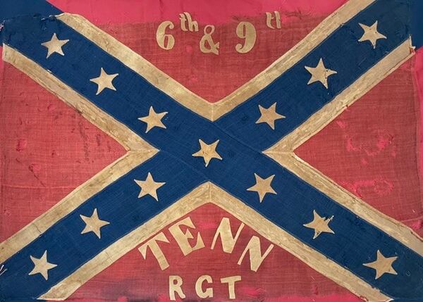 The 6th/9th Tennessee Regiment flag can be seen at the "More Perfect Union" exhibit at the Atlanta History Center. (Courtesy of Atlanta History Center)
