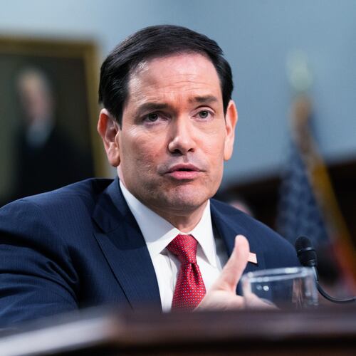 Secretary of State Marco Rubio testifies before the House Appropriations Committee, Tuesday, June 2, 2026 in Washington. (AP Photo/Allison Robbert)