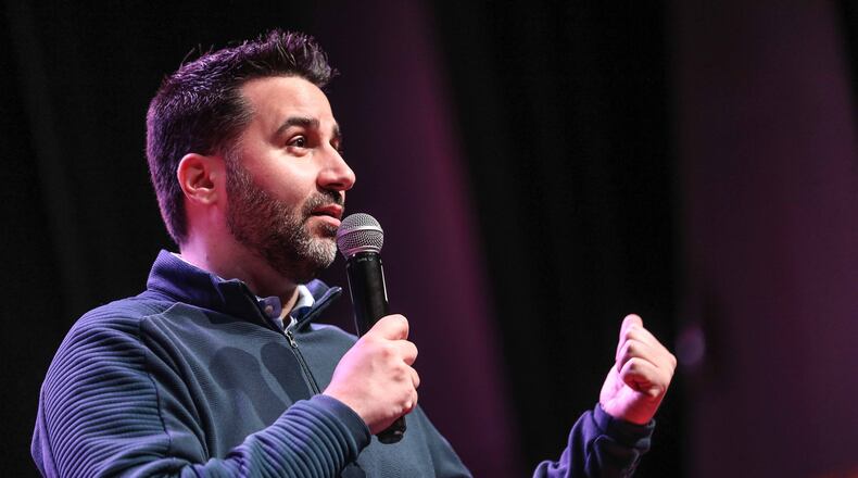 Atlanta Braves General Manager Alex Anthopoulos delivers the State of the Team Address in The Roxy at The Battery in Atlanta, Saturday, Jan. 19, 2019. Branden Camp/Special to AJC