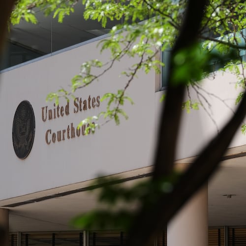 The Edward A. Garmatz United States District Courthouse is seen Monday, June 1, 2026, in Baltimore. (AP Photo/Stephanie Scarbrough)