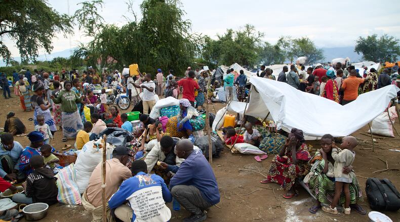 FILE -Internally displaced people (IDPs) fleeing fighting in Congo's South Kivu province arrive in Cibitoke, Kansega, Burundi, Dec. 11, 2025. (AP Photo/Berthier Mugiraneza, File)