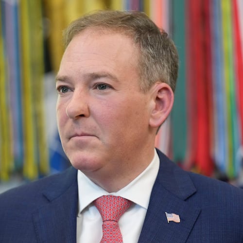 FILE - Environmental Protection Agency administrator Lee Zeldin listens as President Donald Trump speaks in the Oval Office of the White House, June 29, 2026, in Washington. (AP Photo/Jacquelyn Martin, File)