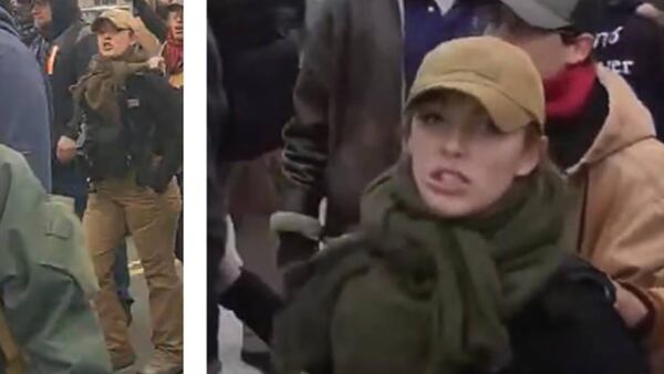 Felicia Konold was photographed during the riot at the Capitol and now faces federal conspiracy charges.