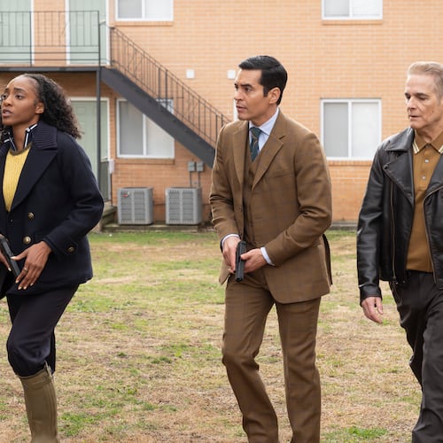From left, Faith (Iantha Richardson), Will Trent (Ramon Rodriguez) and Caleb (Yul Vazquez) try to take down a domestic terrorist group during Episode 17 of "Will Trent" Season 3. (Wilford Harewood/Disney)
