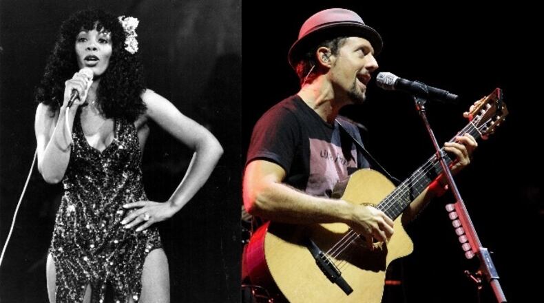 Donna Summer, Jason Mraz and One Direction (Harry Styles, pictured) all have fun, lighthearted songs perfect for Memorial Day Weekend listening. Photos: Contributed/Melissa Ruggieri, Atlanta Journal-Constitution/Contributed