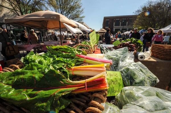Marietta Square Farmers Market, 65 Church Street, Marietta (on the Square) on Saturday April 4, 2015. Booth: Red Earth Organic Farms from Zebulon Ga. (www.Beckysteinphotography.com)