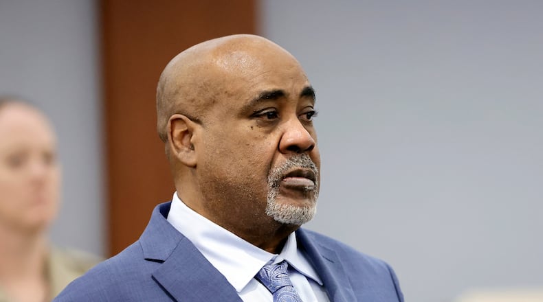 Duane Davis appears in court during opening arguments for his murder trial, related to the 1996 killing of rapper Tupac Shakur, at Clark County District Court Regional Justice Center in Las Vegas, Monday, Aug. 17, 2026. (Steve Marcus/Pool Photo via AP)