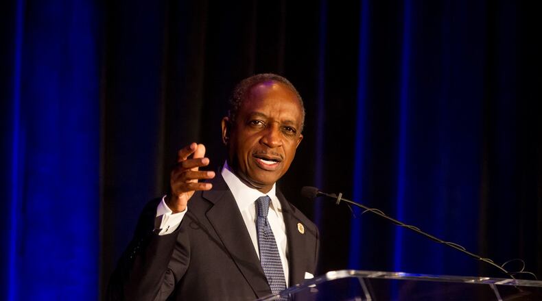 DeKalb CEO Mike Thurmond delivers his first State of the County address at a luncheon at the Thalia N. Carlos Hellenic Community Center in Atlanta on Thursday, March 30, 2017. STEVE SCHAEFER / SPECIAL TO THE AJC