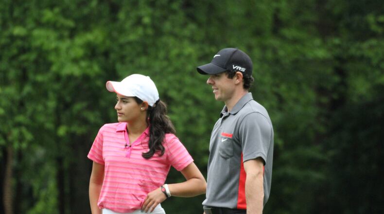 Alpharetta's Alejandra Ayala and internationally-ranked golf pro Rory McIlroy teamed up for a pro-am last week before the Wells Fargo Championship in Charlotte. The middle-schooler won a contest sponsored by First Tee, a youth golf organization that she has been part of for four years.