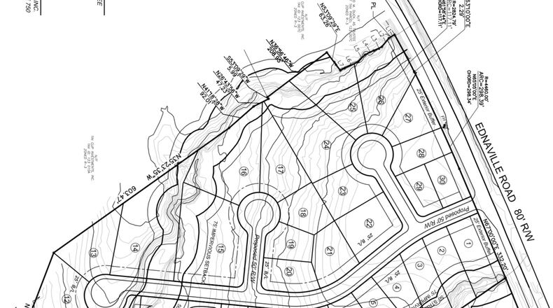 Braselton will hear a request to rezone upon annexation about 19 acres along the southern portion of Ednaville Road in Braselton for development of thirty detached single-family home lots. (Courtesy Town of Braselton)