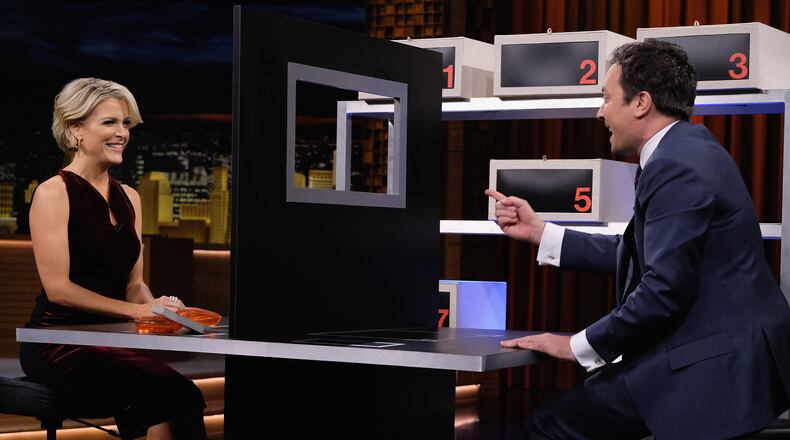 The New York Times reports that Megyn Kelly (left) will be joining the same network as Jimmy Fallon (right). CREDIT: NBC via Getty Images